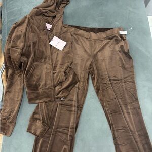 Juicy Couture Chocolate Brown Velour Track Suit